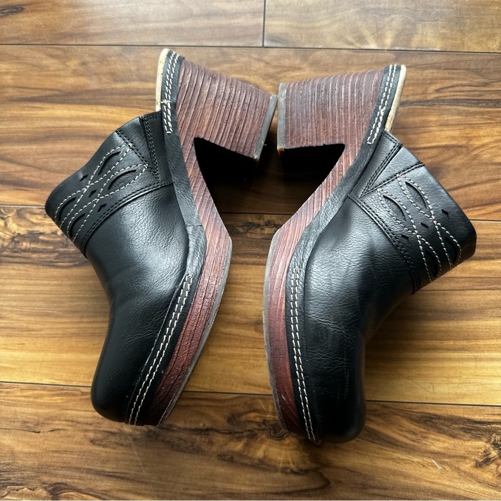 Kork-Ease black heeled mule clogs 9 - Picture 2 of 7